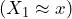 (X_1 \approx x) 