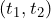  (t_1, t_2) 